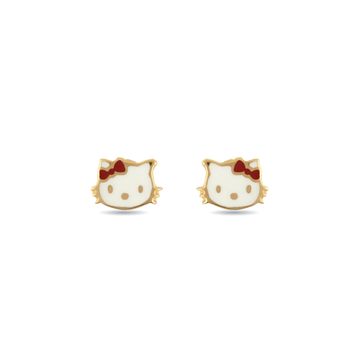 Σκουλαρίκια παιδικά χρυσά Κ14 Hello Kitty